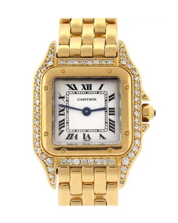 Cartier Panth??re de Cartier small 18-karat pink gold diamond watch WF3070 Pre-Owend