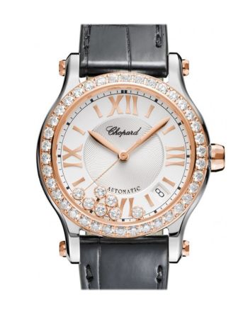Chopard Happy Sport 36mm Diamonds Bezel 7 Floating Diamonds Inside Dial Watch 278559-6003