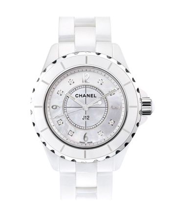 CHANEL J12 White Ceramic Diamonds Quartz Ladies Watch H2422