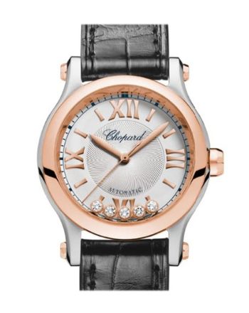 Chopard Happy Sport 30mm 18Kt Rose Gold Stainless Steel and Diamonds Automatic Watch 278573-6001