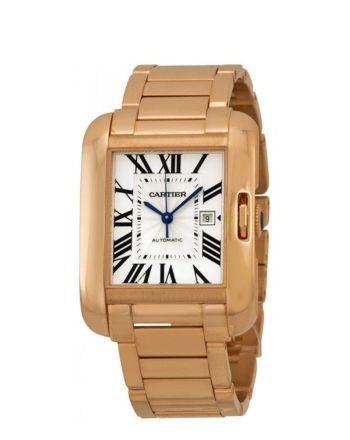 Cartier Tank Anglaise Silver Dial 18kt Rose Gold Ladies Watch W5310003