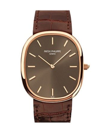 Patek Philippe Golden Ellipse Automatic Brown Dial 18 kt Rose Gold Men's Watch 3738/100R-001