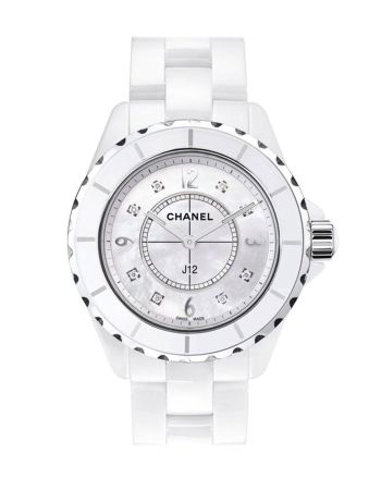 Chanel J12 Mother of Pearl Diamond Dial White Ceramic Unisex Watch H3214