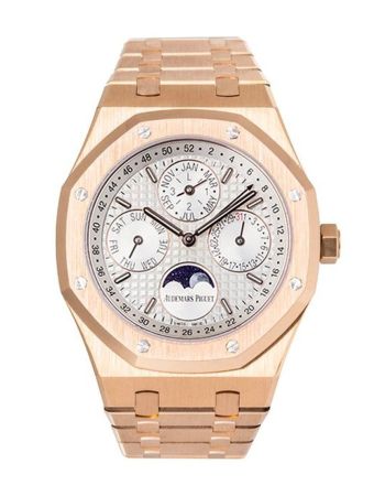Audemars Piguet Royal Oak 41 Prepetual Calendar Silver Dial Automatic 18 Carat Pink Gold Watch 26574OR.OO.1220OR.01